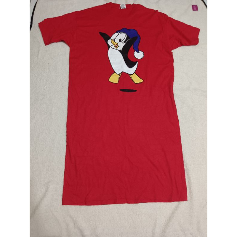 ANVIL TSHIRT LONG DRESS RED PINGUIN