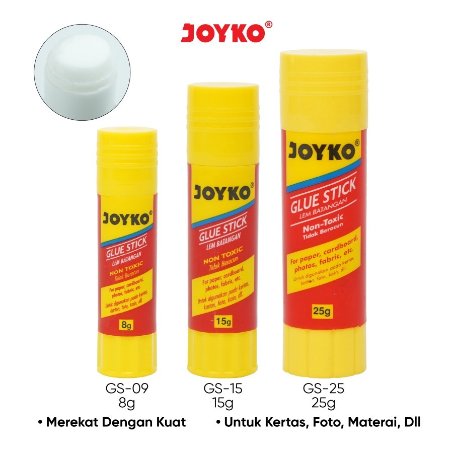 

JOYKO GLUE STICK / LEM KERTAS 8GR (GS-09) / 15gr (GS-15) / 25gr (GS-25)