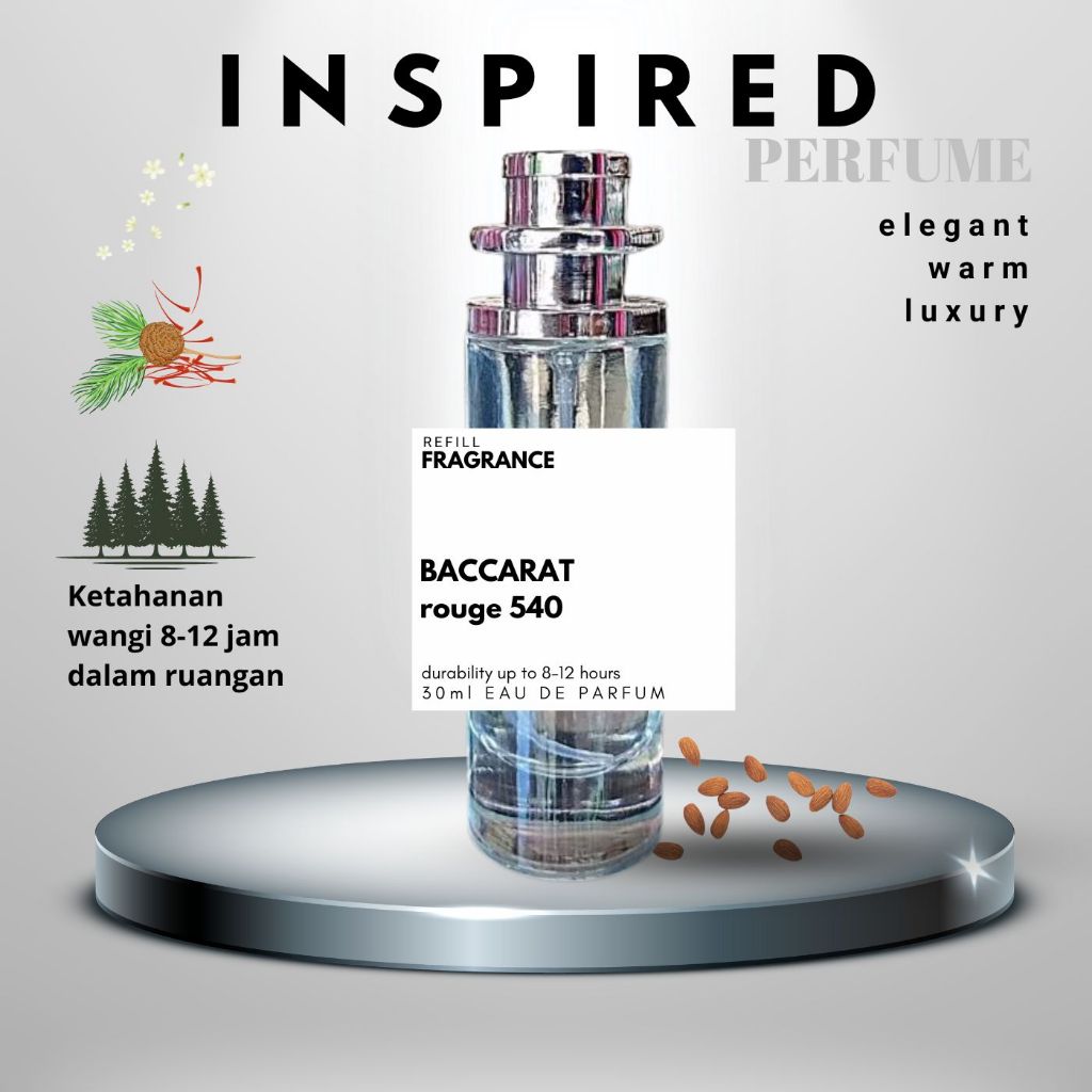 Refill Parfum BACARAT ROUGE 540 Awet Tahan Lama Minyak Wangi Non Alkohol Cod 30ml 50ml 100ml