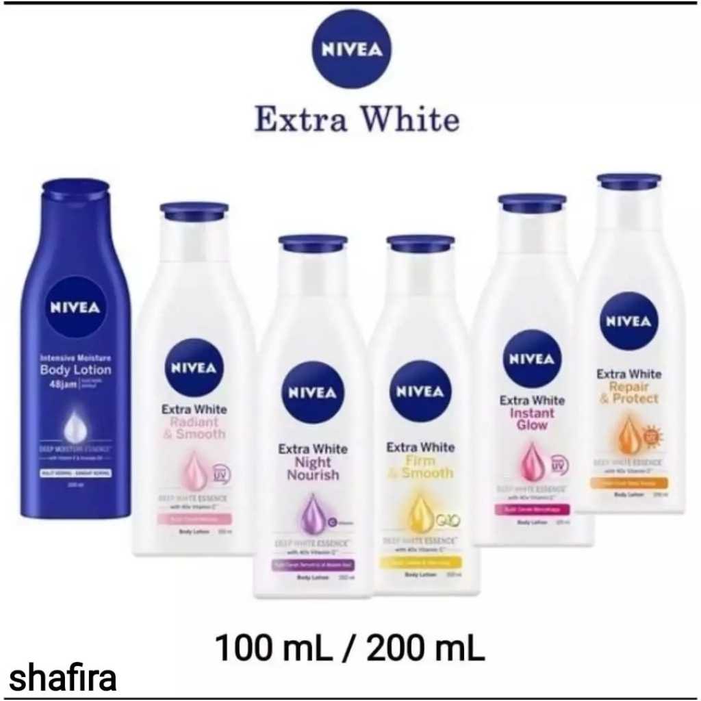 NIVEA Body Lotion Extra White 200 ml | 100 ml | 190 ml | Instant Glow | Repair & protect BPOM