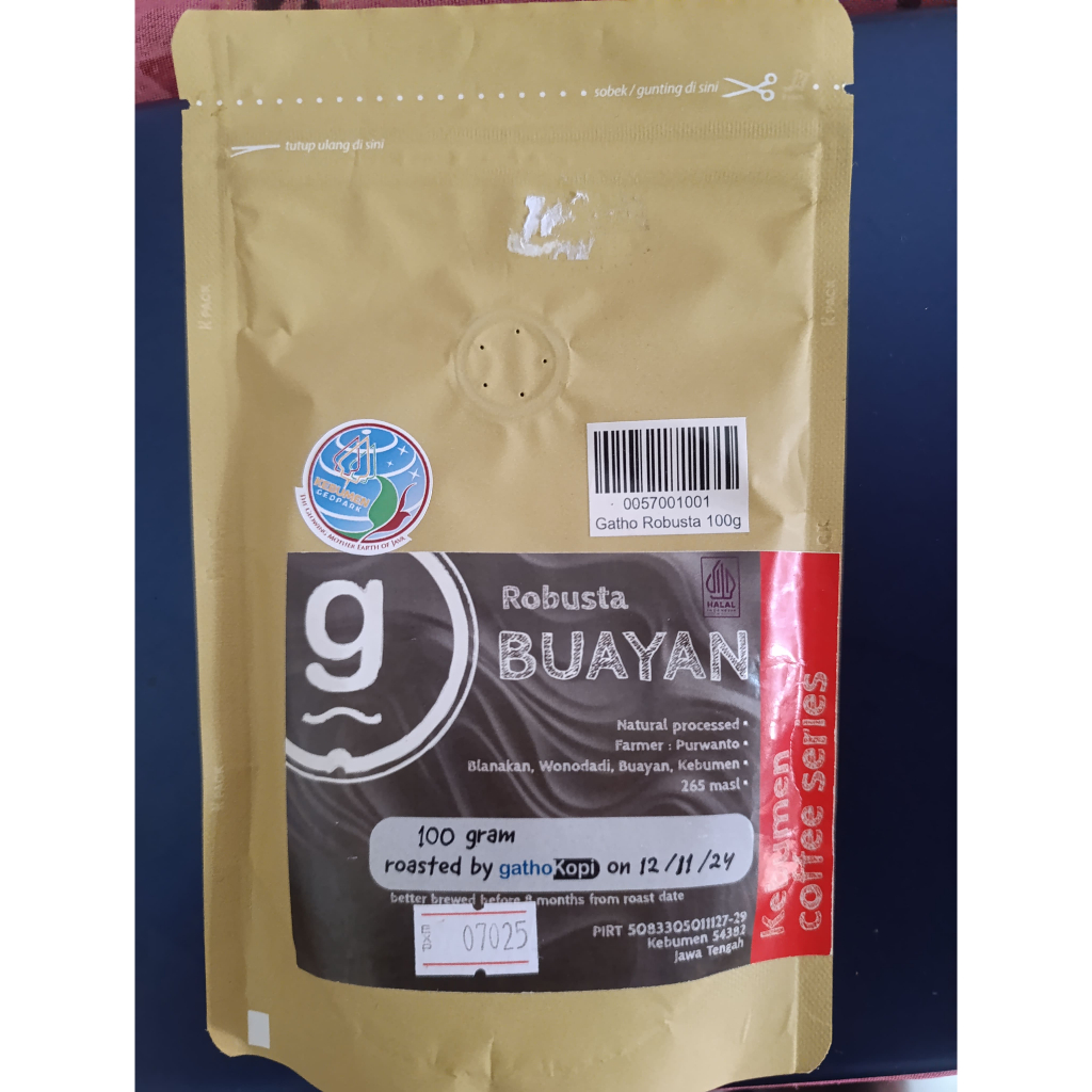 

Robusta Buayan Coffee Roasted by Gatho Kopi 100g