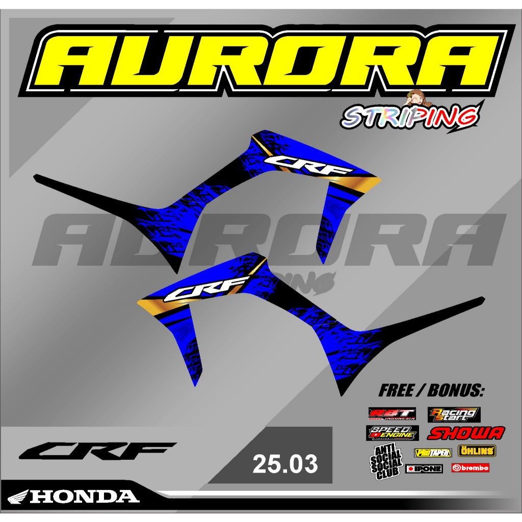 (COD) TERBARU STICKER STRIPING CRF 150 L CRF MERAH PUTIH HITAM STRIPING CRF API CRF 150 ORIGINAL FUL