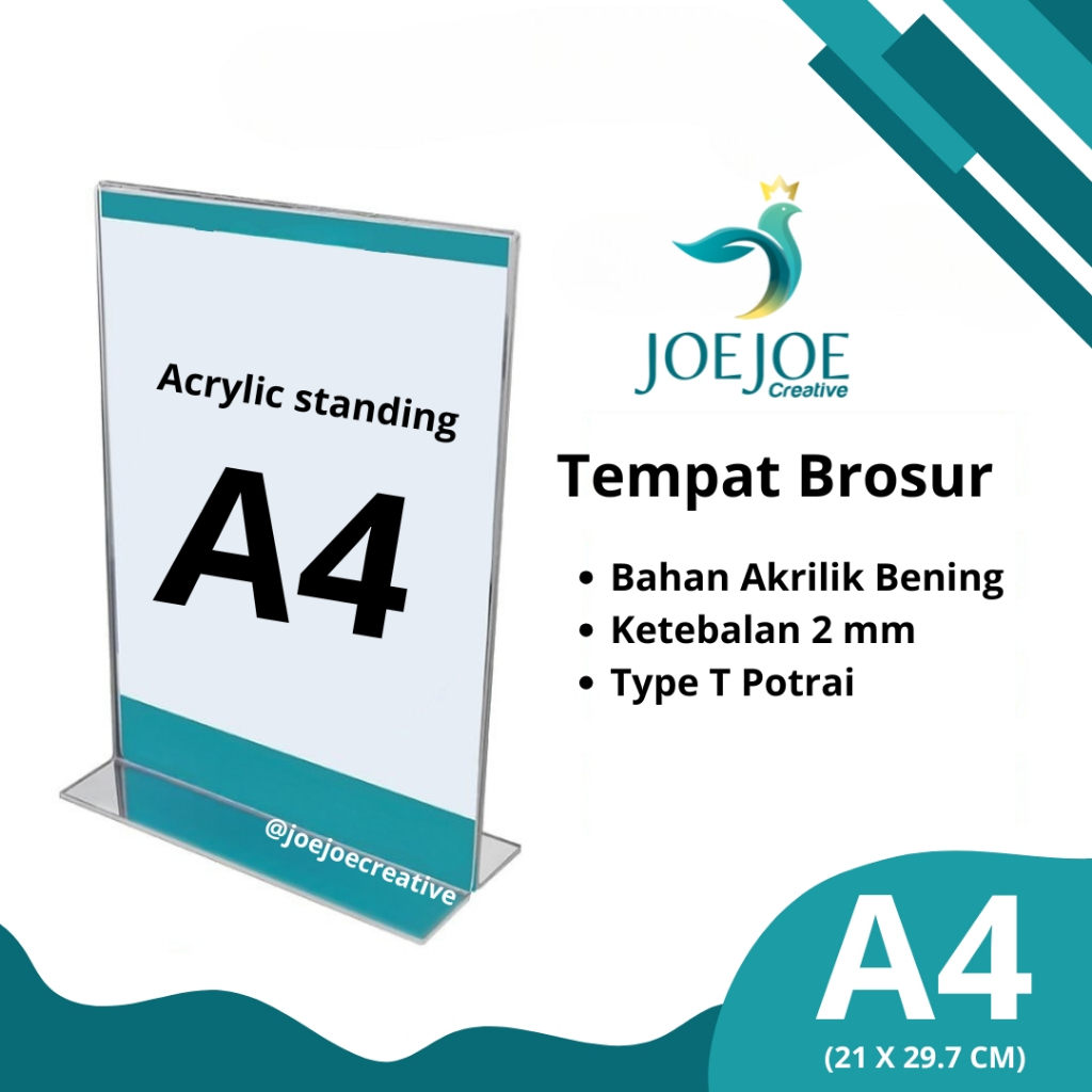 

TEMPAT BROSUR/ ACRYLIC STANDING UKURAN A4 POTRAIT