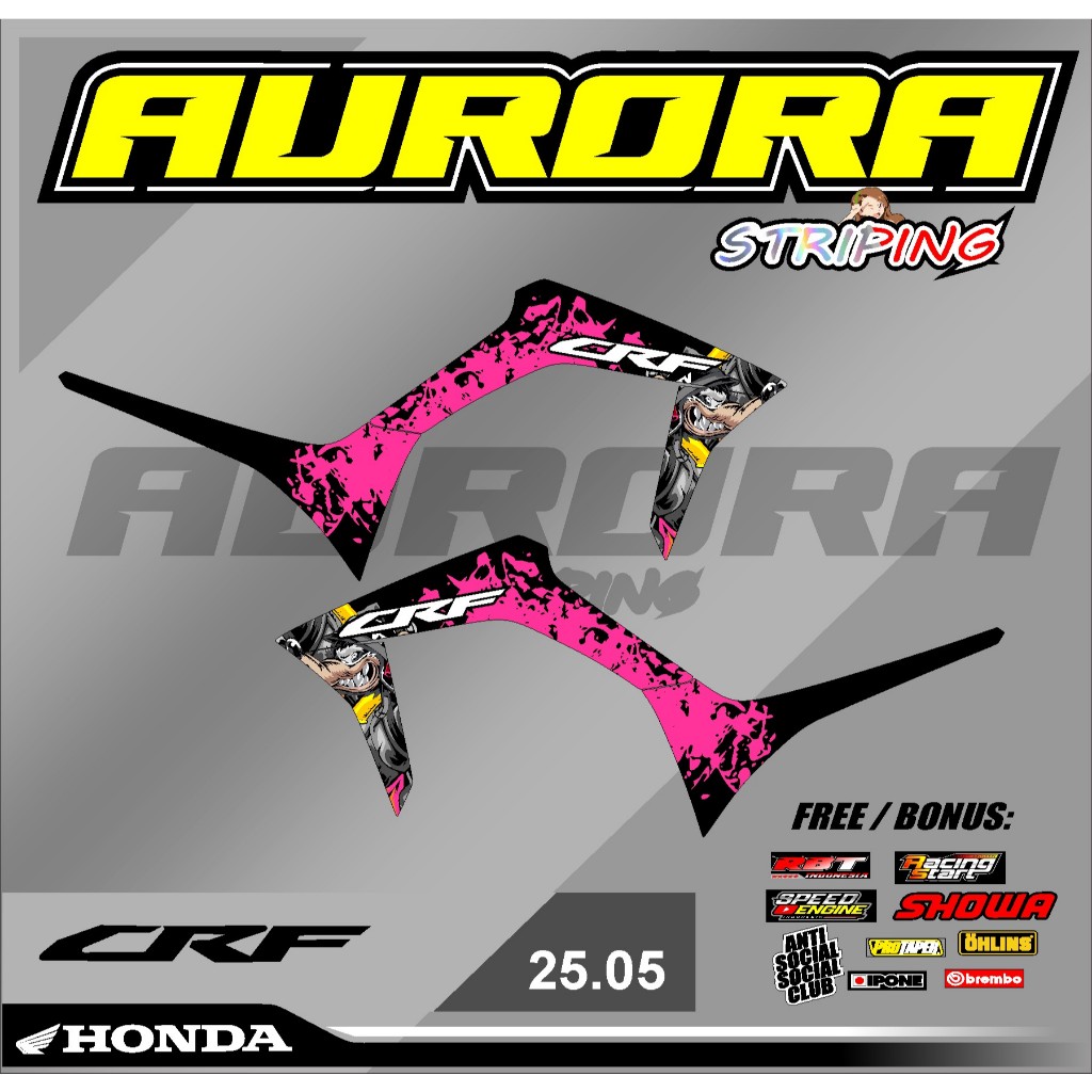 (COD) TERBARU STICKER STRIPING CRF 150 L CRF MERAH PUTIH HITAM STRIPING CRF API CRF 150 ORIGINAL FUL