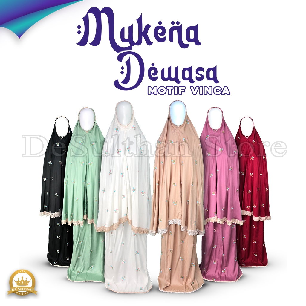 Mukena Dewasa Bordir, Mukena Mukena Dewasa Bordir Vinca, Mukena Travelling Rayon Premium