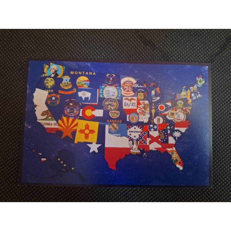 

kartu pos negara bagian amerika/usa state map postcard