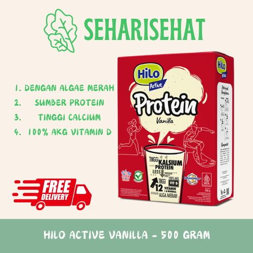 

HiLo Active Vanilla 500g - Susu Dewasa Tinggi Kalsium Sumber Protein Mineral Organik Alga Merah