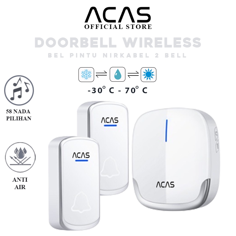 ACAS Doorbell 2 Tombol Bel Pintu Rumah 30Meter