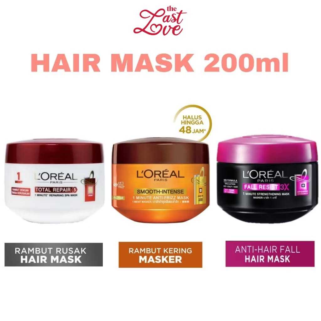 Lastlove -  L'Oreal Loreal Paris Hair Mask Masker Rambut Fall Resist / Smooth Intense / Total Repair