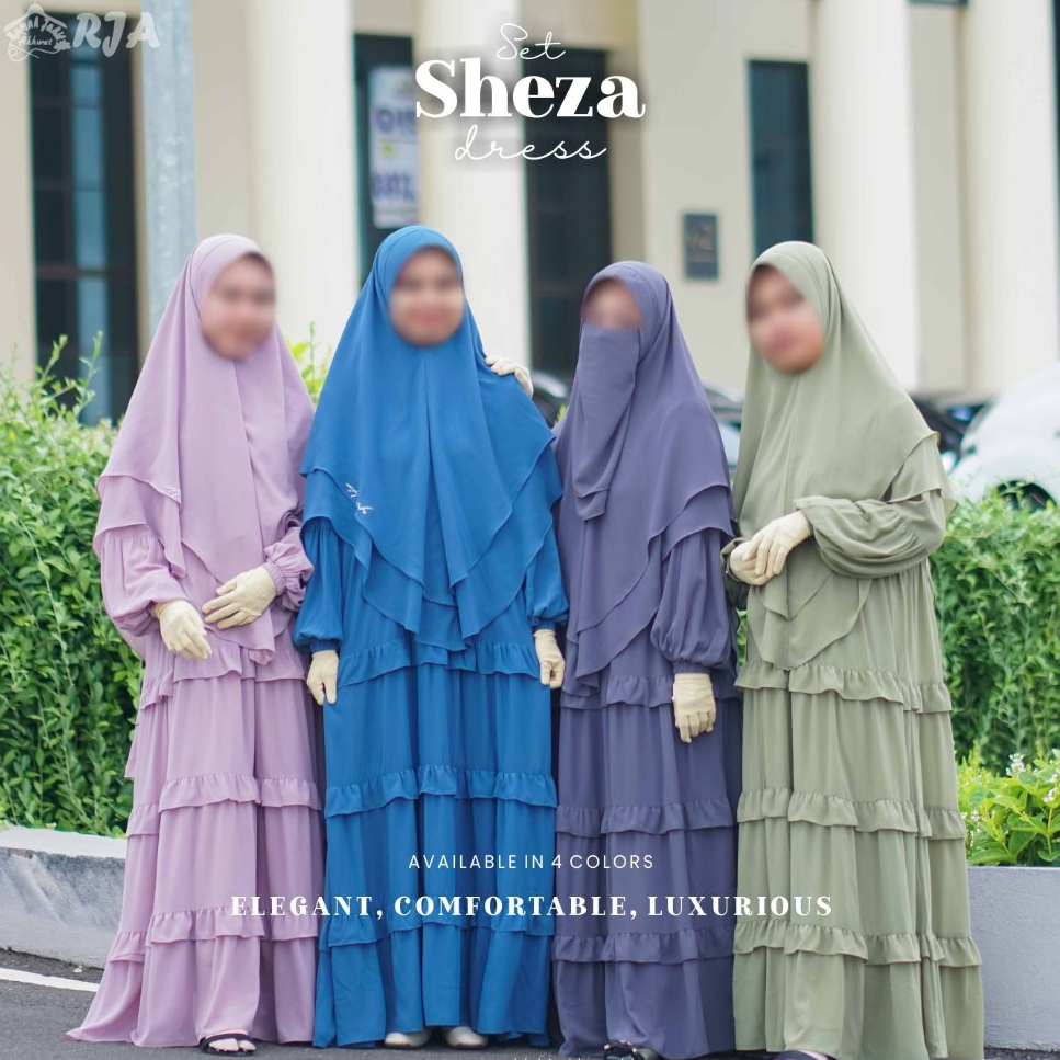SET SHEZA DRESS, GAMIS SET JILBAB GAMIS KEKINIAN SET COUPLE SYARI