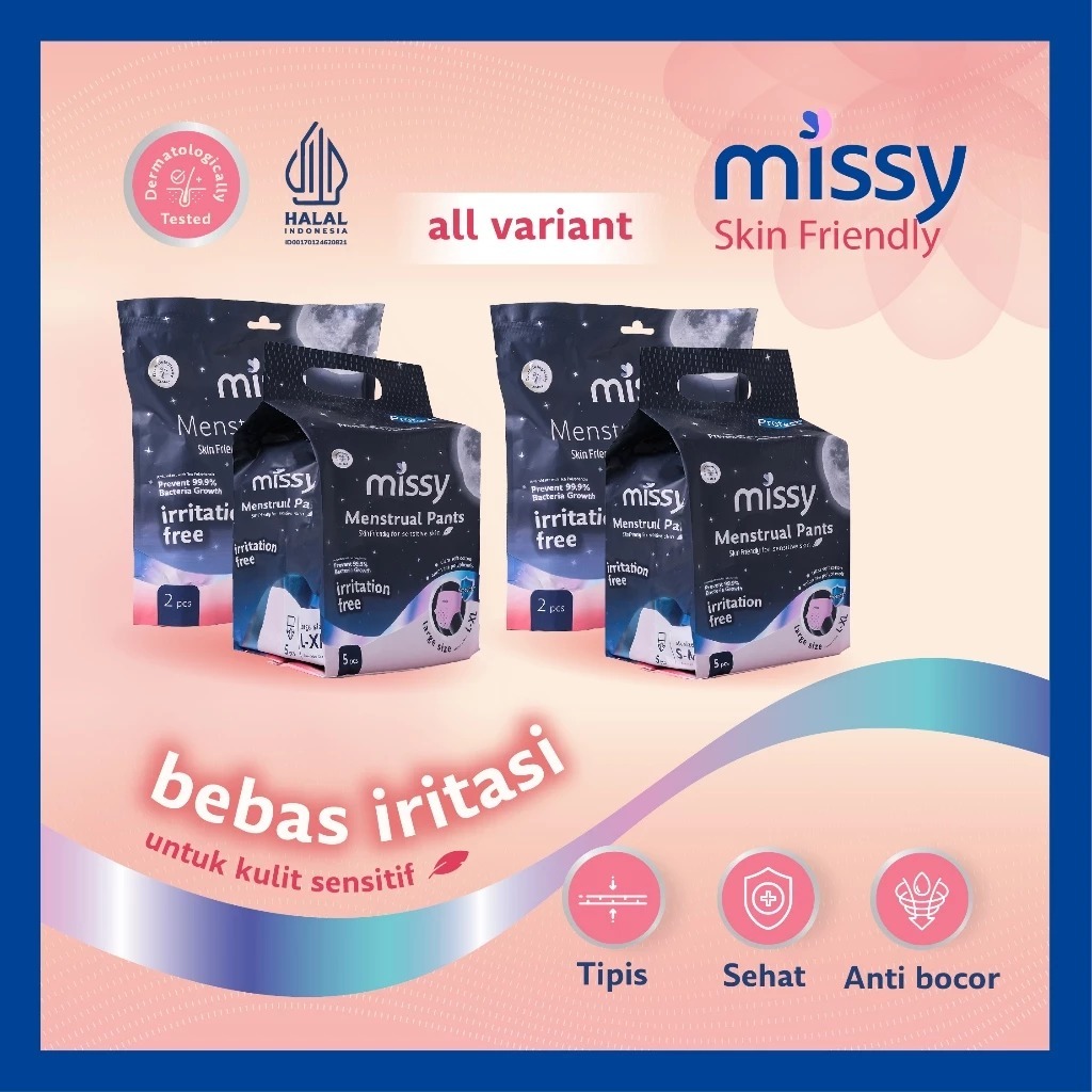 Missy Pembalut Celana Menstruasi Missy Skin Friendly / Pembalut Celana