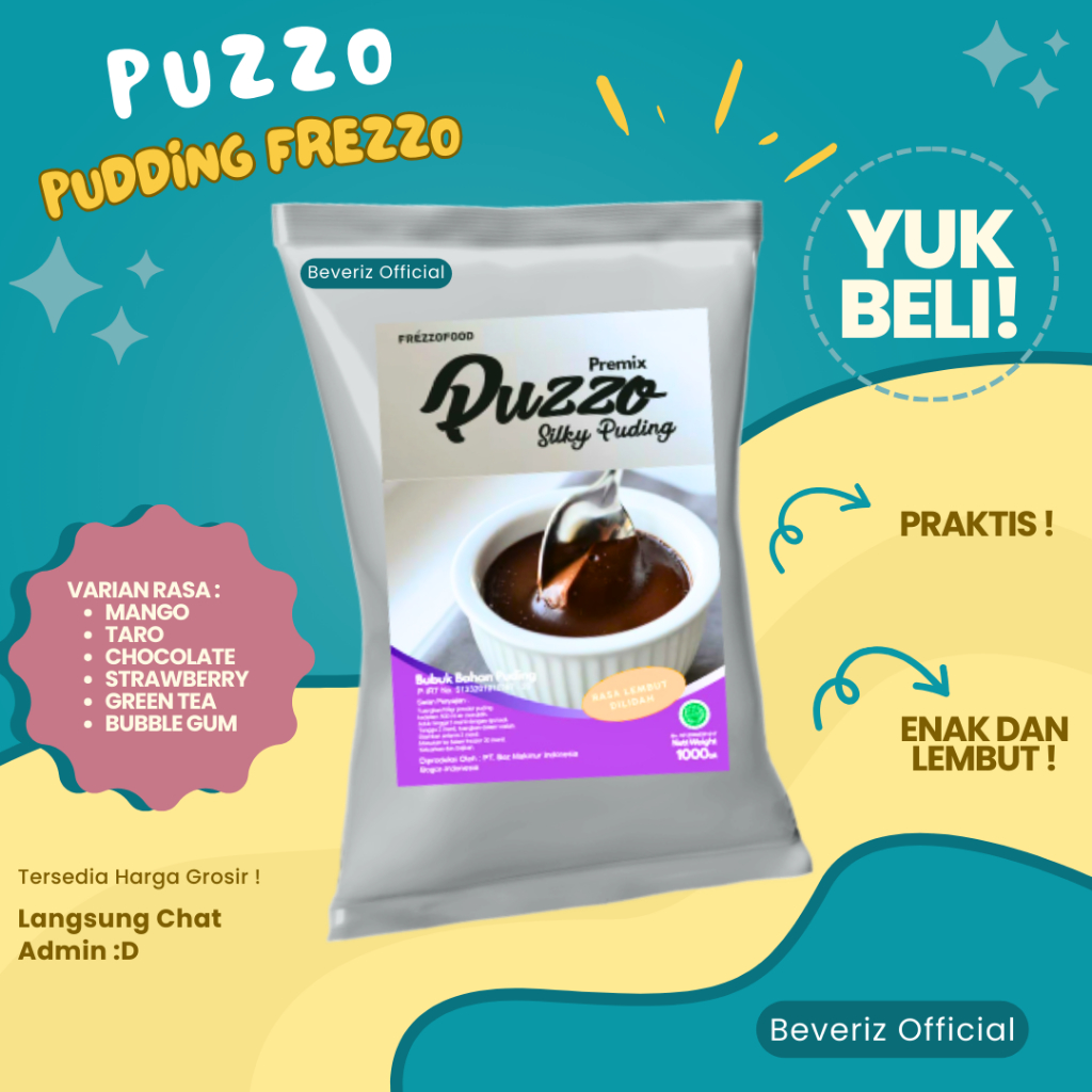 

BEVERIZ {PRODUK BARU} PUZZO Silky Puding 1 Kg | Bubuk Bahan Pudding Instan