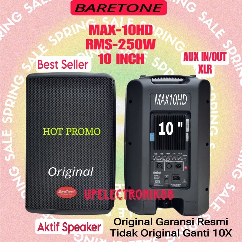 Speaker Aktif 10 Inch Baretone MAX10HD Original Sepasang