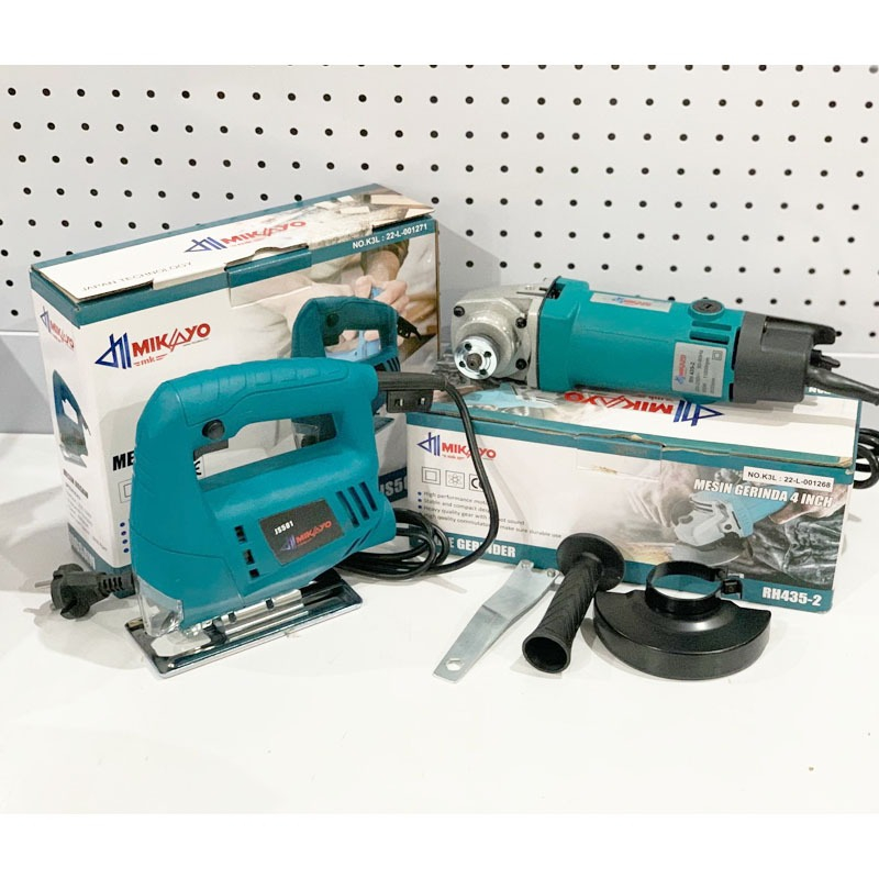 PAKET 2 ITEM - MESIN JIGSAW + GERINDA //GERGAJI UKIR KAYU GERGAJI TRIPLEK ELECTRIC JIGSAW + GERINDA