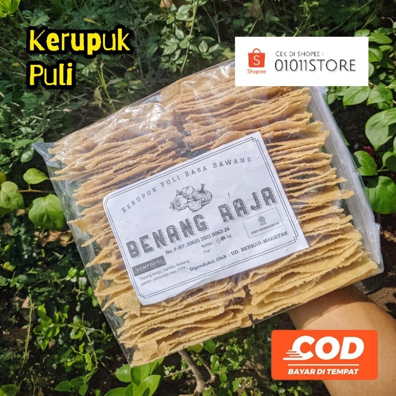 

Kerupuk puli mentah rasa bawang / Kerupuk gendar / Kerupuk lempeng / Kerupuk puli tepung / Kerupuk puli benang raja / Kerupuk Puli Magetan / Kerupuk Puli Madiun / Oleh oleh khas Magetan