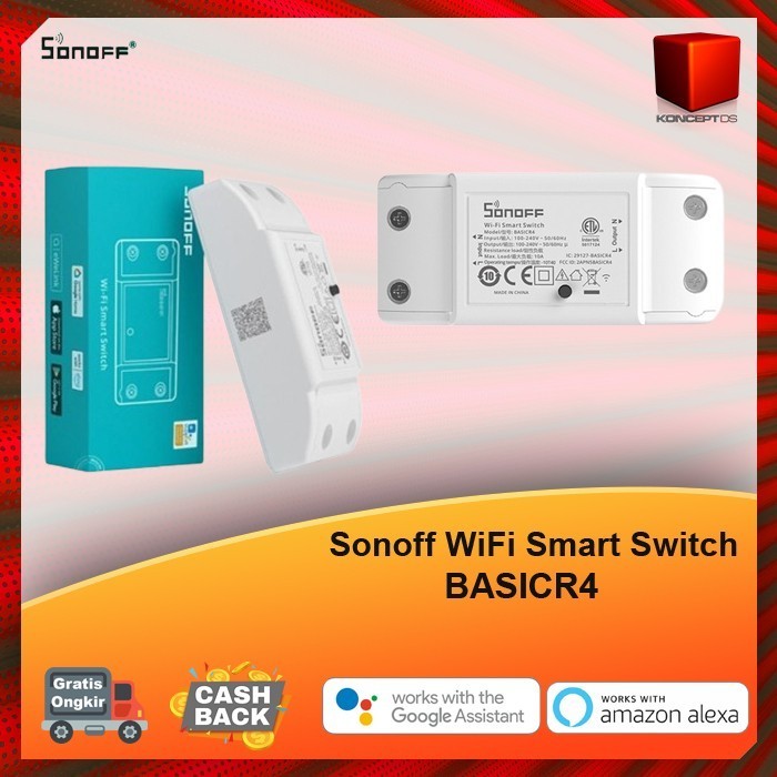 Sonoff WiFi Smart Switch BASIC R4 Saklar Pintar 1 Gang/Channel