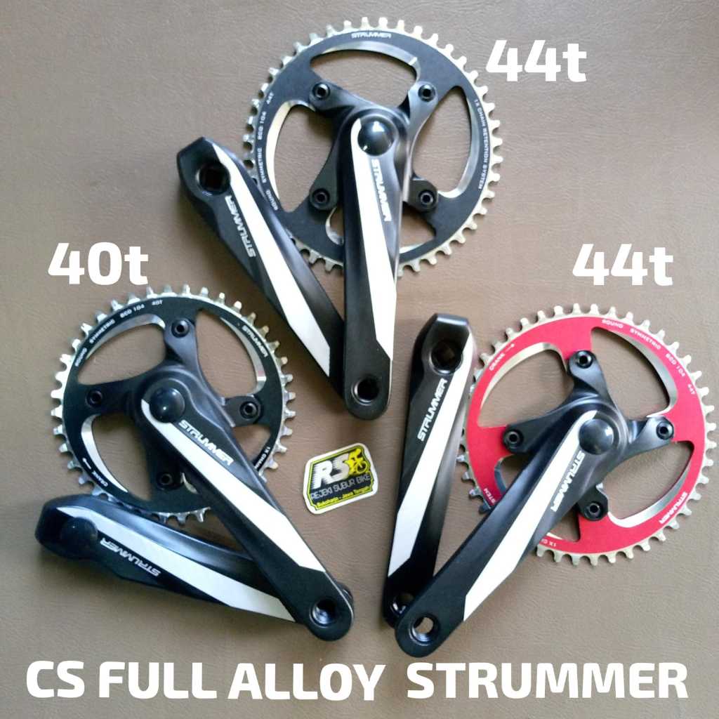 Crank Strummer BCD-104 alloy Chainring alloy 44t 40t sepeda fixie BMX commuter