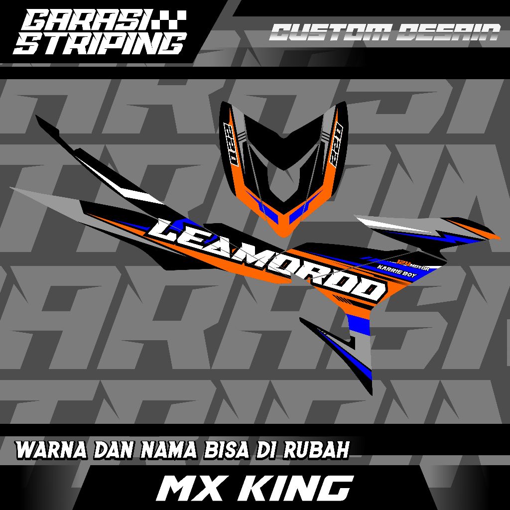 STRIPING CUSTOM VARIASI TRANSPARAN MX KING Y15ZR  STICKER VARIASI MOTIF TERBARU KEREN ABU UNGU HITAM
