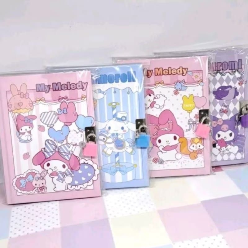 

Diary gembok SANRIO /Buku diary kunci gembok/Note Book