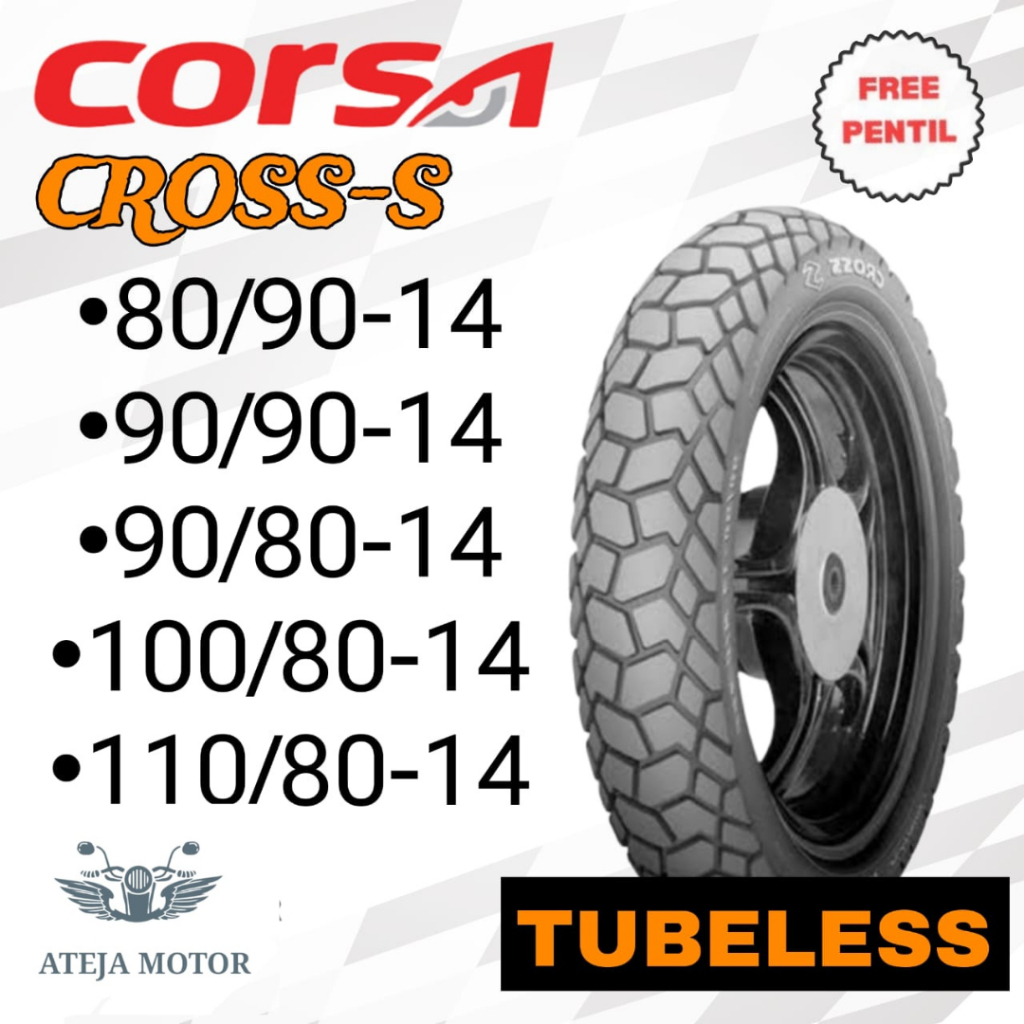 Ban Motor Ring 14 CORSA CROSS S 80/90-14 90/90-14 90/80-14 100/80-14 110/80-14 Ring 14 Tubeless DUAL