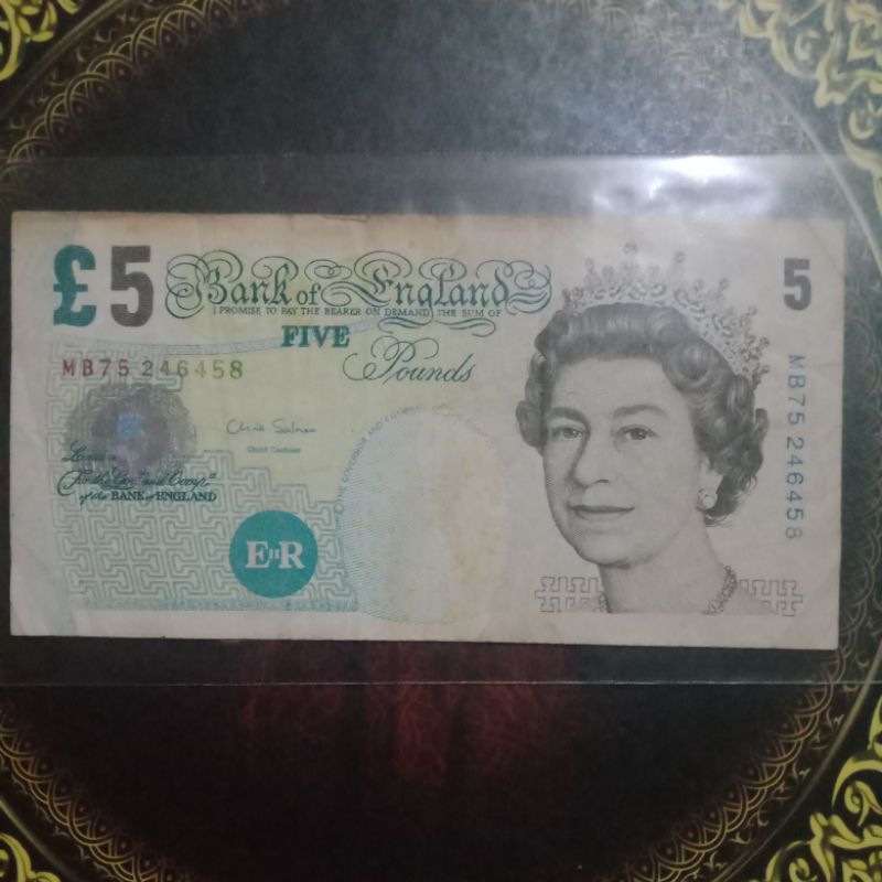 Uang Inggris 5 pound vf
