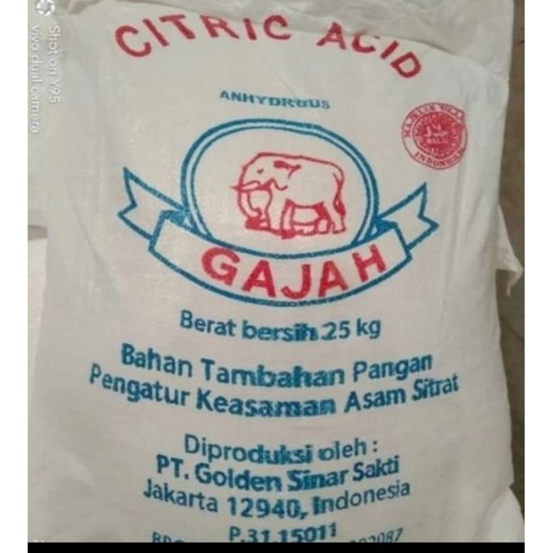 

Sitrun Cap Gajah 25kg/ Asam Citrun 1 Sak 25 Kilo Gram