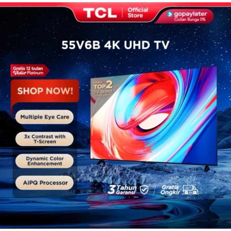 Tv tcl 55 inch - uhd tv tcl