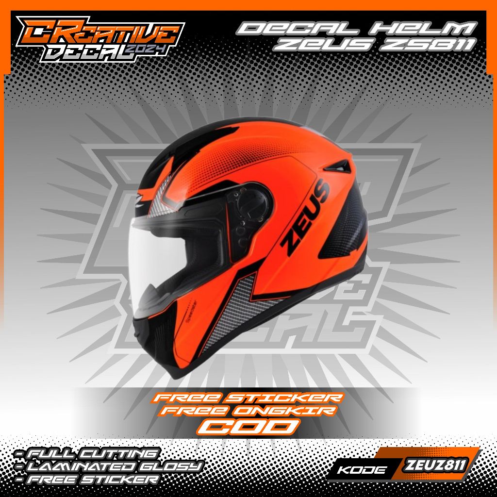 STIKER DECAL HELM ZEUS ZS-811 FULL FACE | DECAL HELM | DECAL STIKER