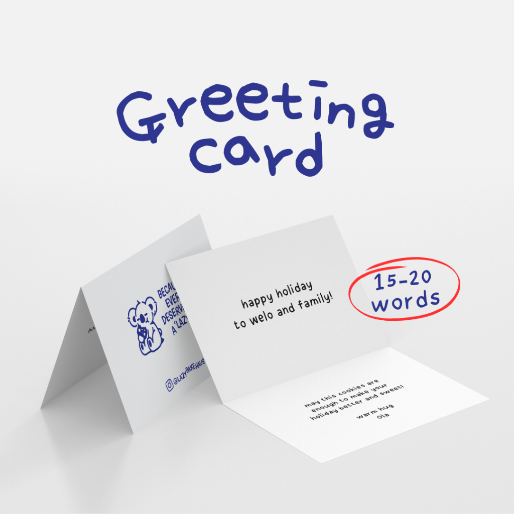 

greeting card lazybakehaus 105x148mm (bentang)