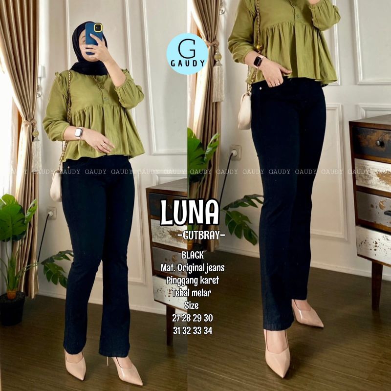 LUNA CUTBRAY JEANS // CELANA PANJANG WANITA // CELANA CUTBRAY // CELANA OOTD