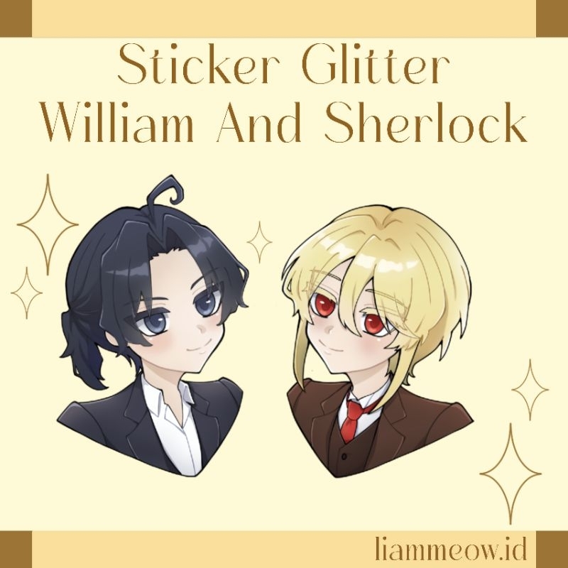 [MORIARTY THE PATRIOT] FANMERCH STICKER GLITTER WILLIAM JAMES MORIARTY AND SHERLOCK HOLMES (⁠｡⁠•̀⁠ᴗ⁠