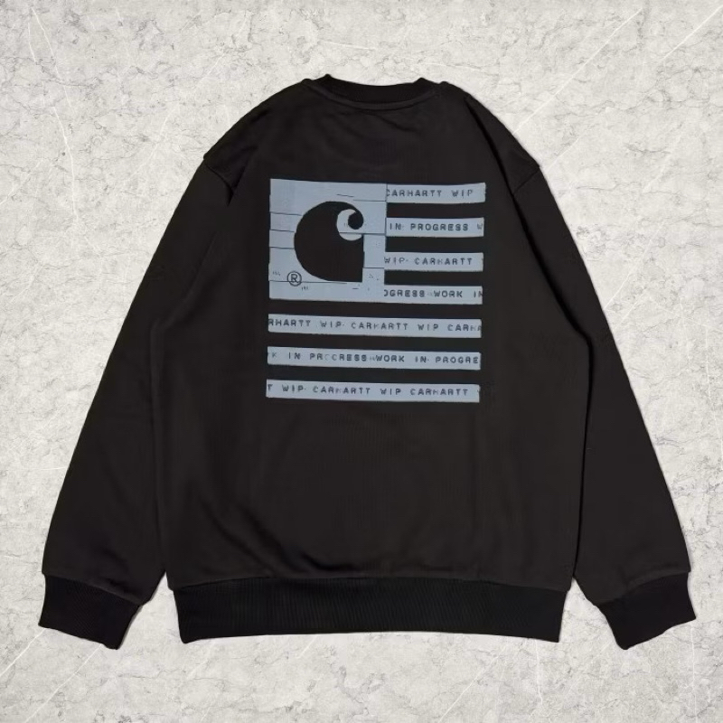 VVIP 1:1 Crewneck Carhartt WIP Label State Flag Sweatshirt Black / Misty - L