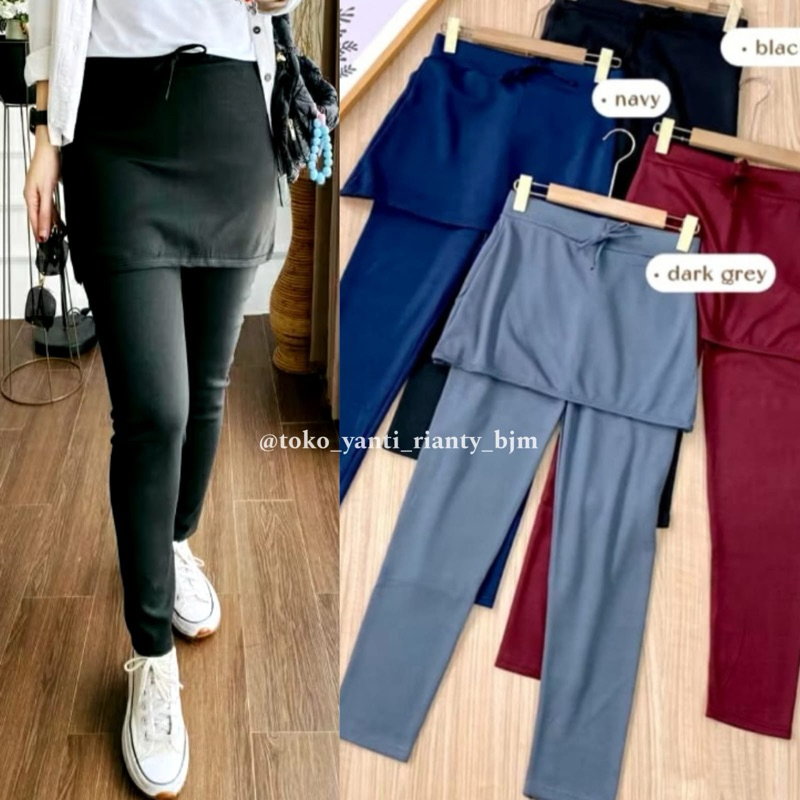 Leging Rok Wanita Training Senam Sport Olahraga Premium Polos Import Tebal