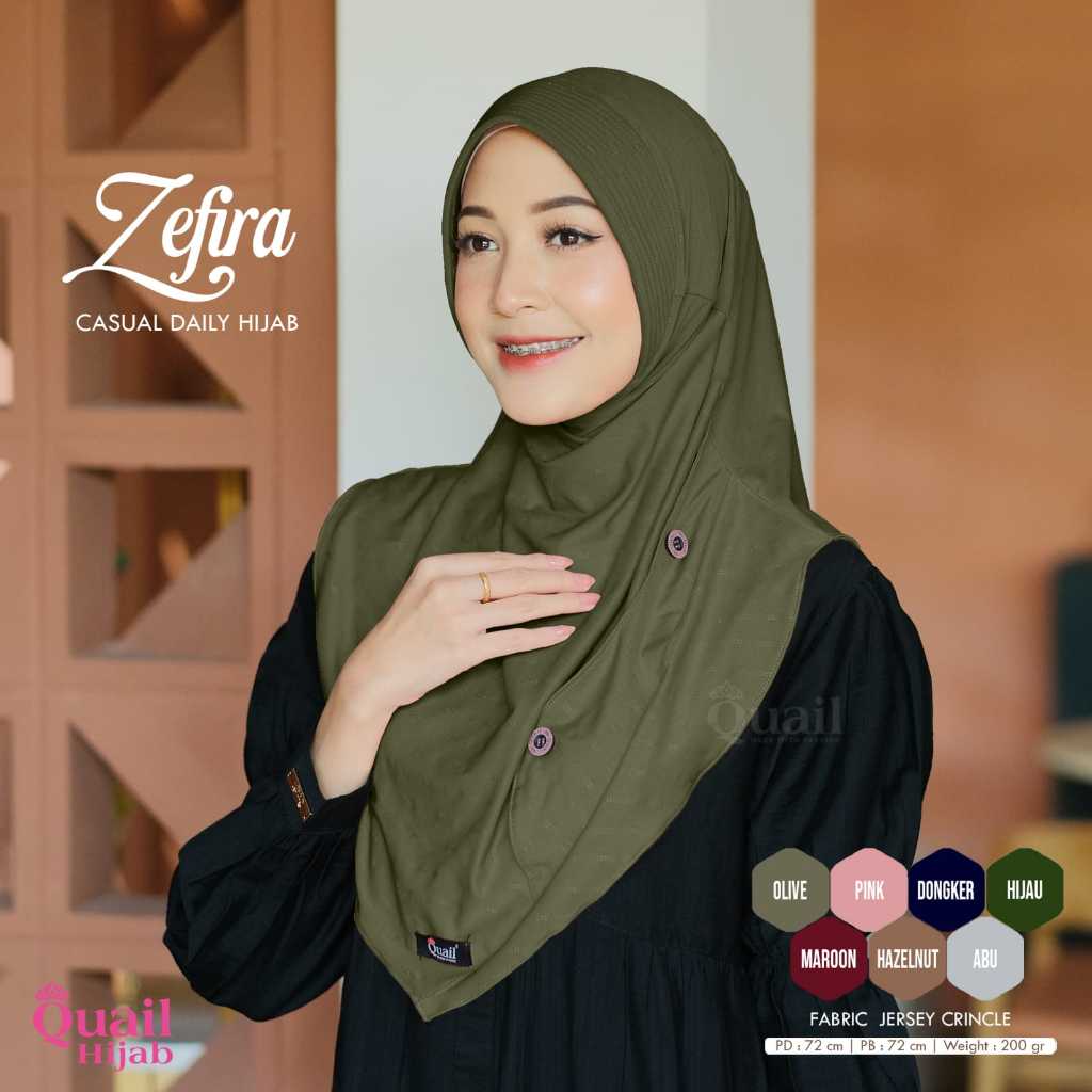 Quail Hijab - ZEFIRA DAILY HIJAB INSTAN ORI QUAIL JERSEY PREMIUM