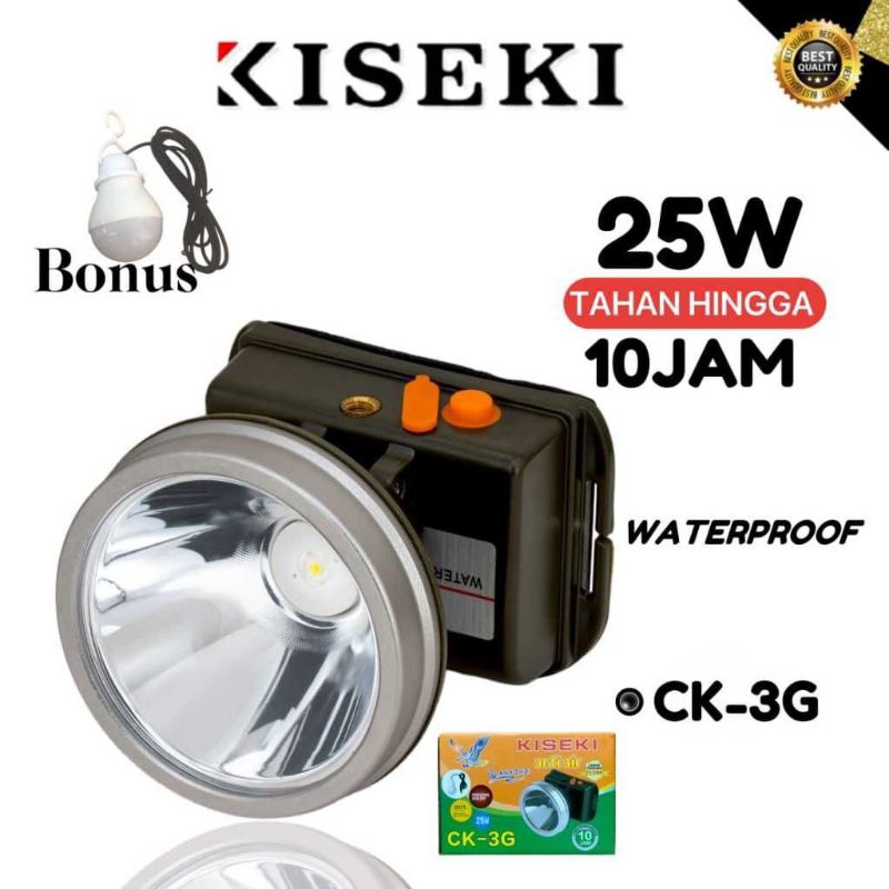Kiseki Senter Kepala Ck-3G 30Watt Waterproof Led Headlamp Titanium