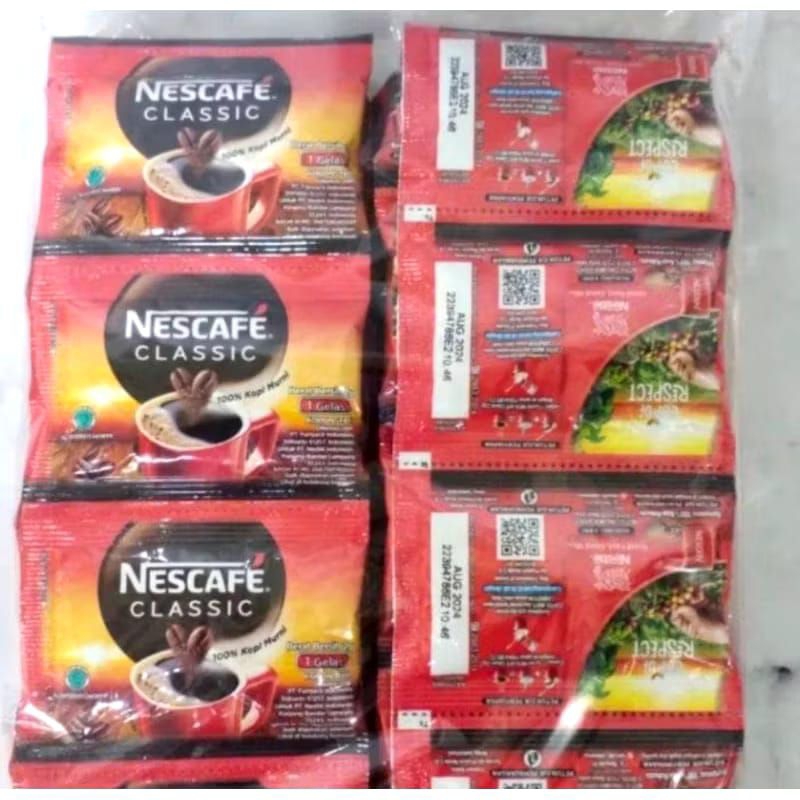 

Kopi NESCAFE Classic Hitam Black Coffee Harga per Renceng isi 10 Free 1 Total 11 Sachet