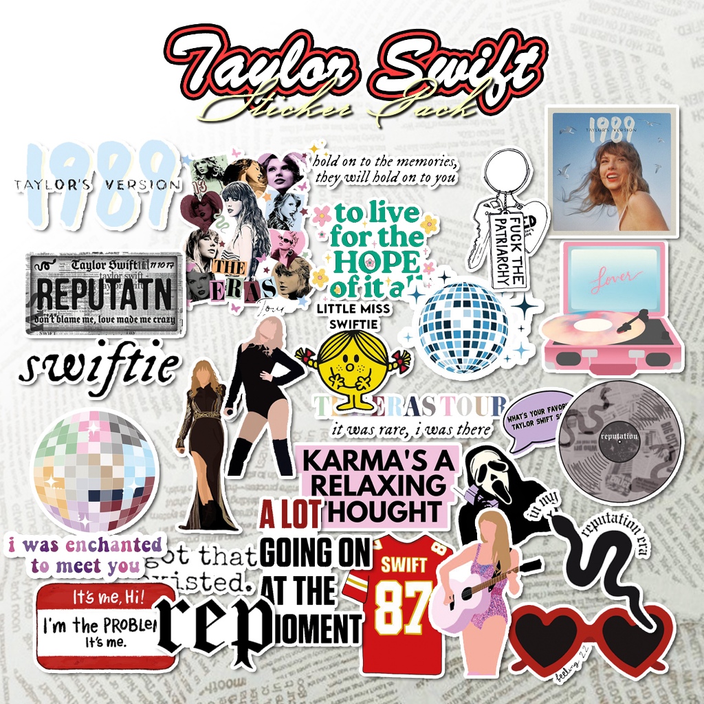 

27pcs TAYLOR SWIFT Sticker Pack | Stiker Tahan Air Anti Luntur | Aesthetic Sticker Tumblr Laptop HP