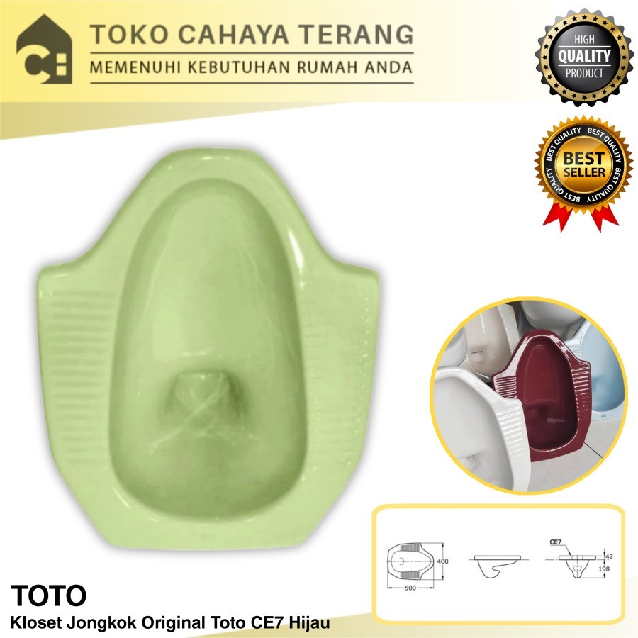 Kloset Jongkok Toto CE7 Hijau / Kloset Jongkok Original Toto / Kloset