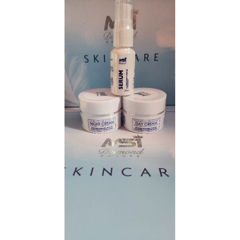 PAKET DAYLI SKINCARE BY DIAMOND BEAUTY MSI ORIGINAL MEDAN INCLUDE KRIM SIANG , KRIM MALAM DAN SERUM 