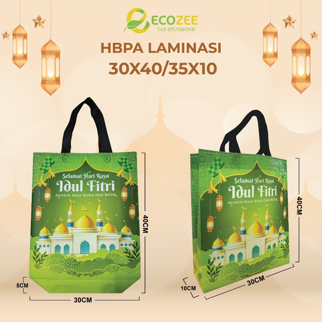 

Goodie bag idul fitri / Tas souvenir lebaran laminasi