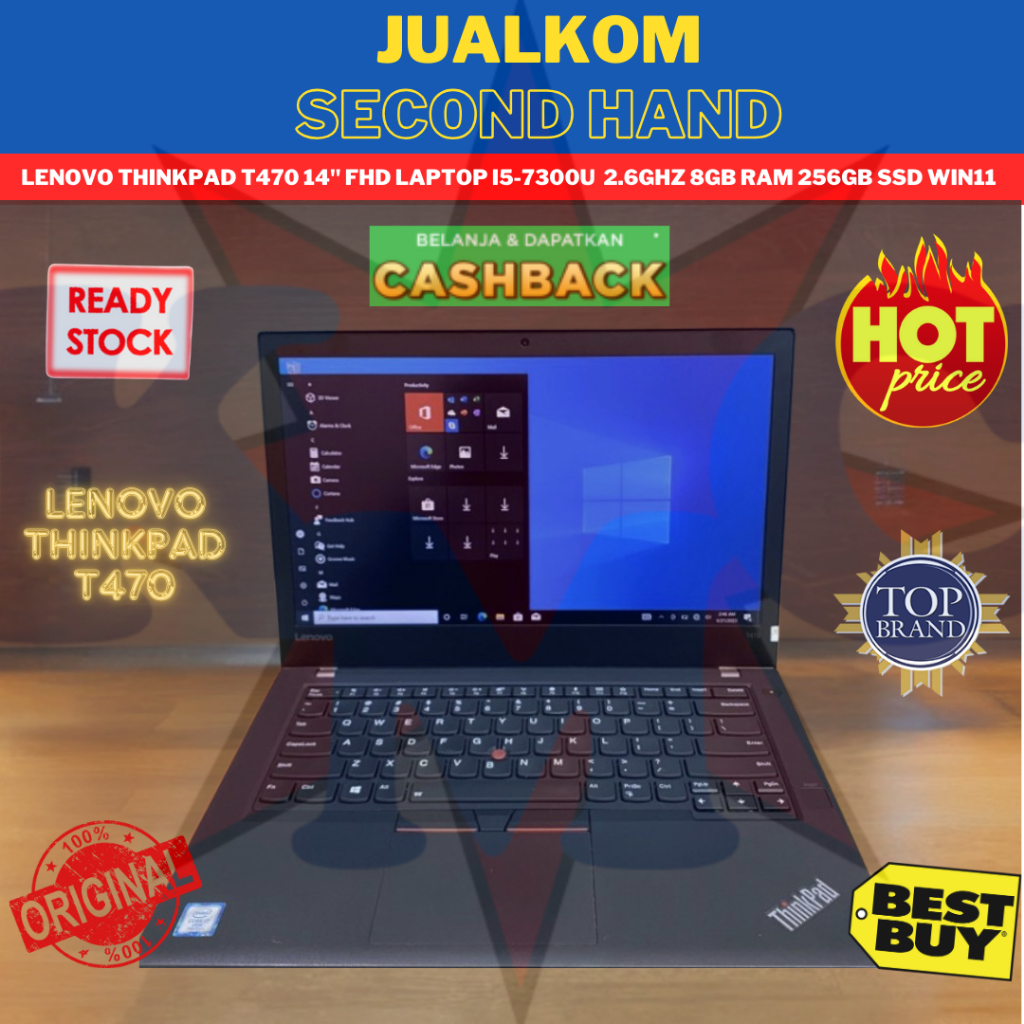 Laptop Second Berkualitas Laptop Bekas Laptop Lenovo Thinkpad T470 i5 16GB 512GB