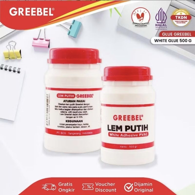 

Greebel Lem Putih 500 gram / Lem kertas putih / Lem putih