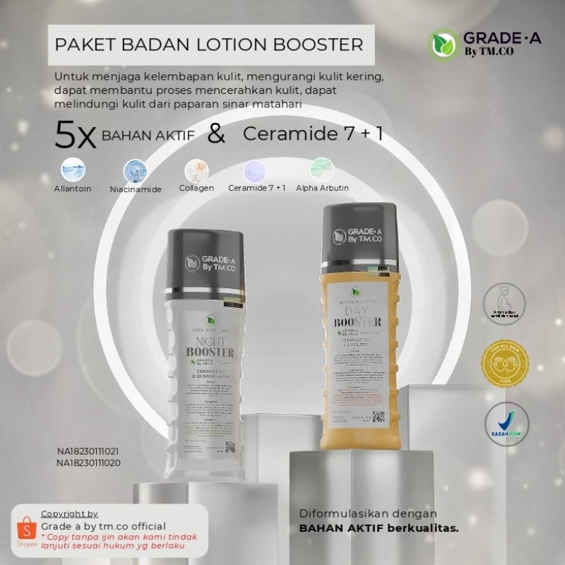 GRADE A BY TMCO - Paket Lotion Injeksi Boster Pagi Dan Malam 100ml