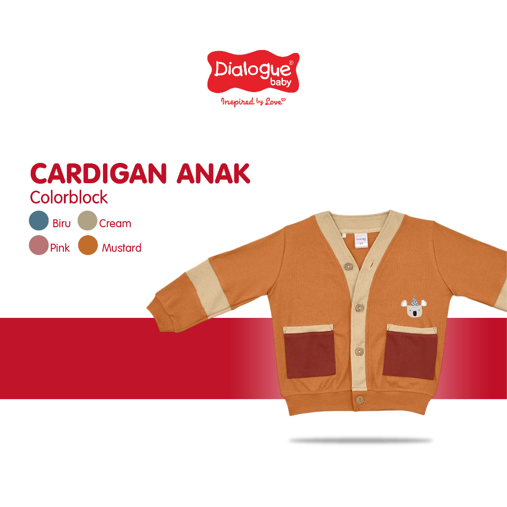Dialogue Baby Cardigan Anak Fun Colorblock DAS7021 DAS7022 DAS7023 DAS7024 DAS7025