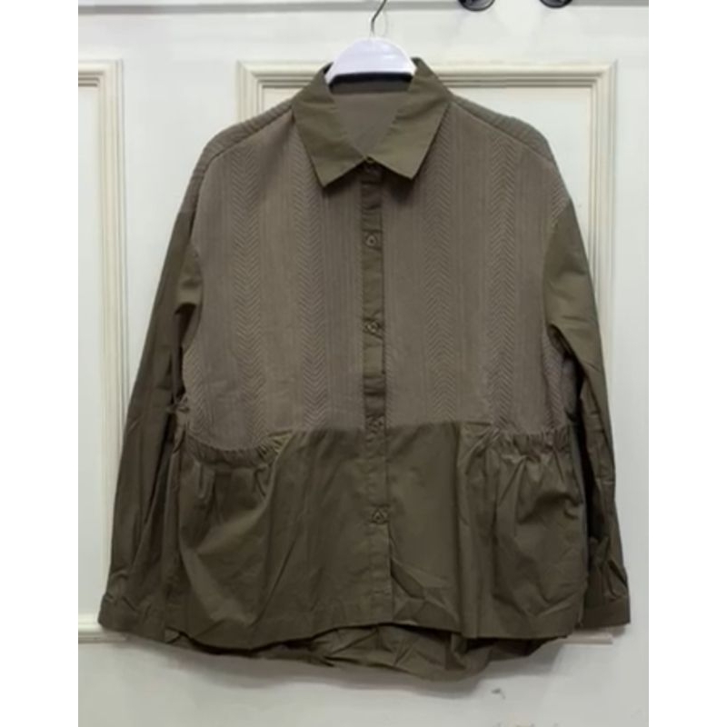 Kemeja Knit mix katun Premium Layla