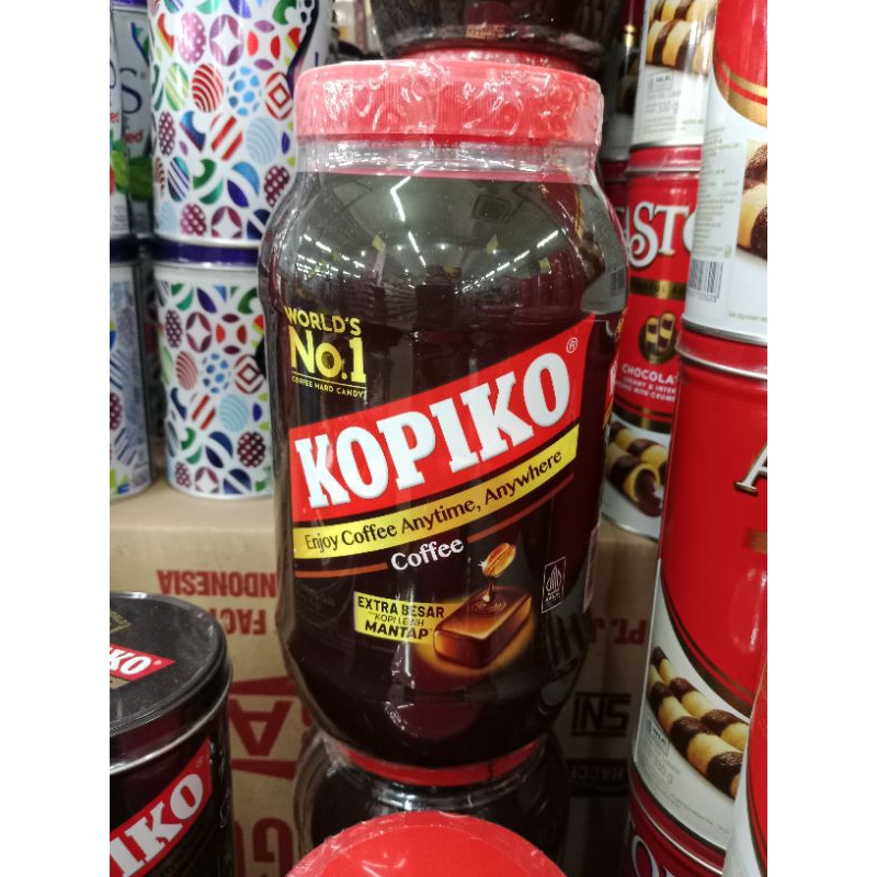 

Permen Kopiko /Permen Coffee /Permen Kopi Rasa Cappucino Toples 600gr Kaleng 165gr Candy Can