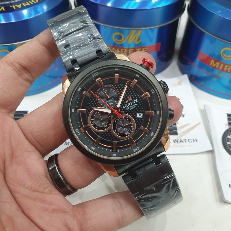 JAM TANGAN ELEGAN PRIA COWOK SPORTY TERBARU ORIGINAL MIRETE CRONO AKTIF
