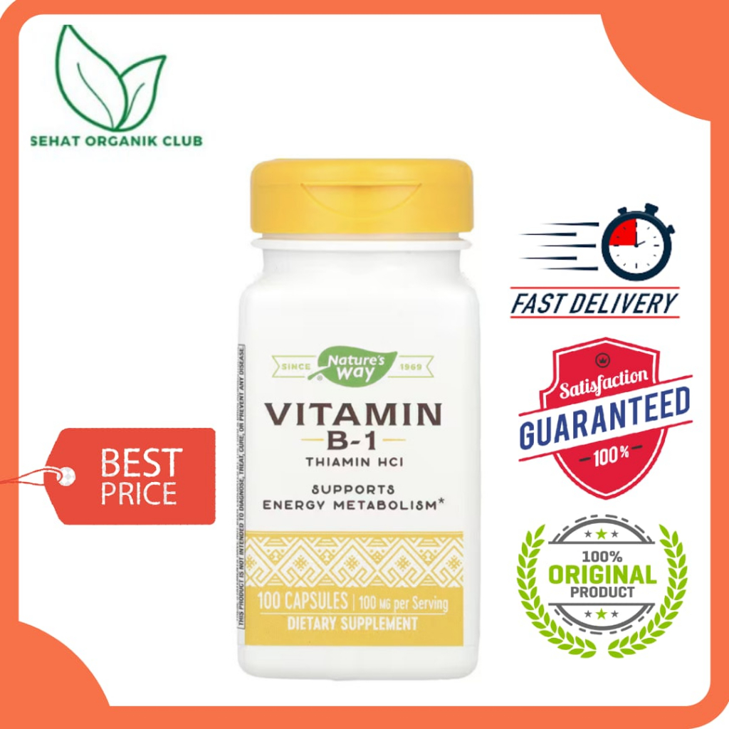 Nature's Way Vitamin B-1 B 1 B1 100 mg 100 Capsules