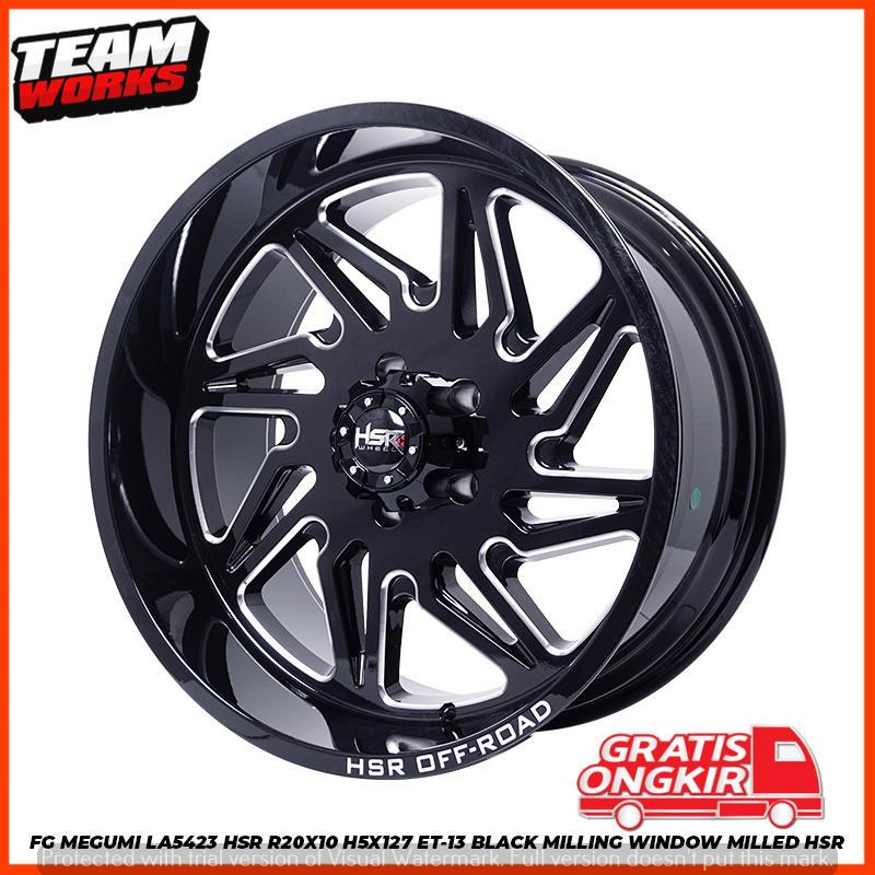VELG TYPE FORGED HSR FG MEGUMI LA5423 HSR R20 LEBAR 10 LUBANG 5X127 ET-13 BLACK RUBICON JEEP RING20
