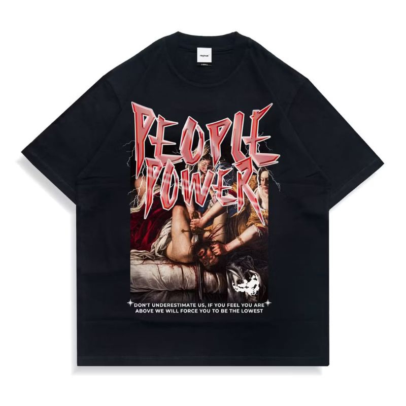 Kaos Oversize People Power Hitam